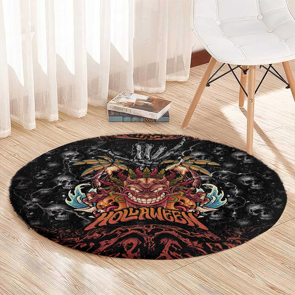 Aloha Halloween Round Carpet Horror Tiki Heavy Metal Style - Polynesian Pride