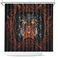 Aloha Halloween Shower Curtain Horror Tiki Heavy Metal Style - Polynesian Pride