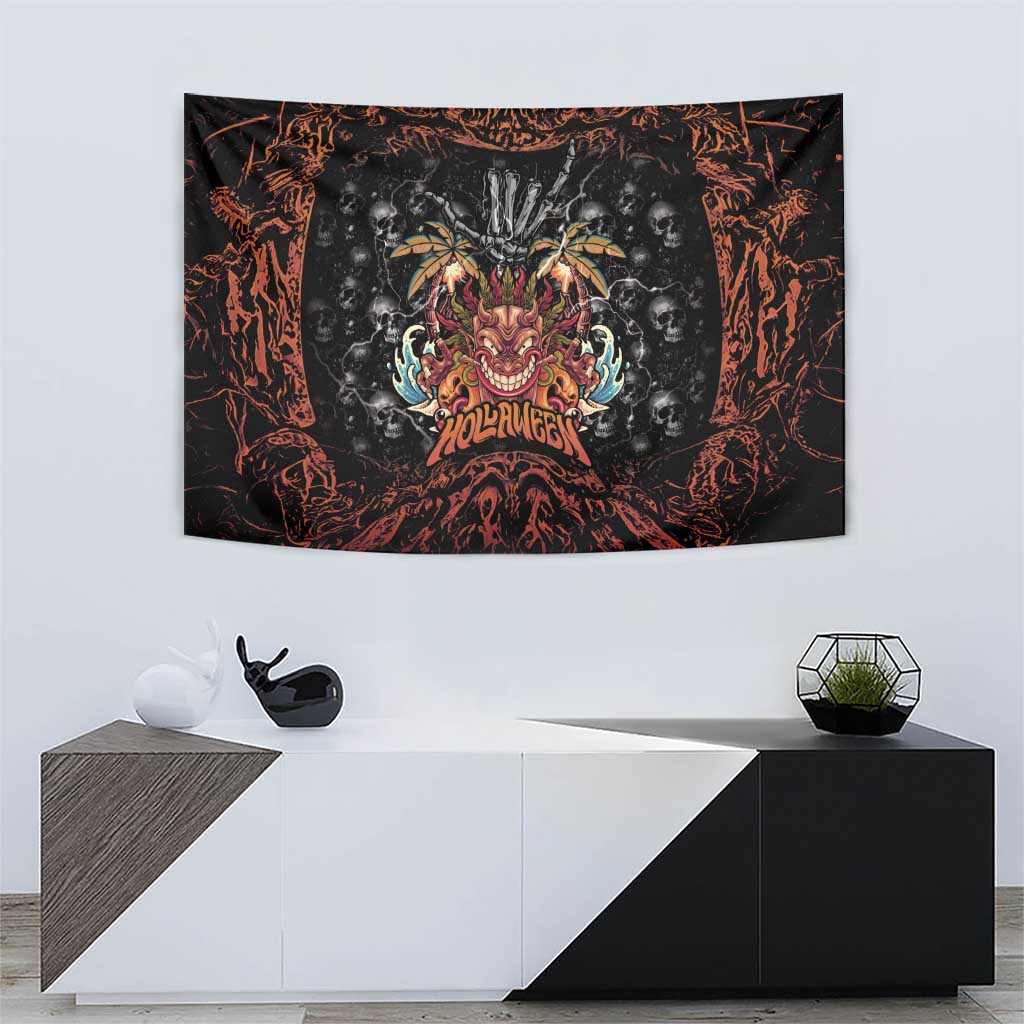 Aloha Halloween Tapestry Horror Tiki Heavy Metal Style - Polynesian Pride
