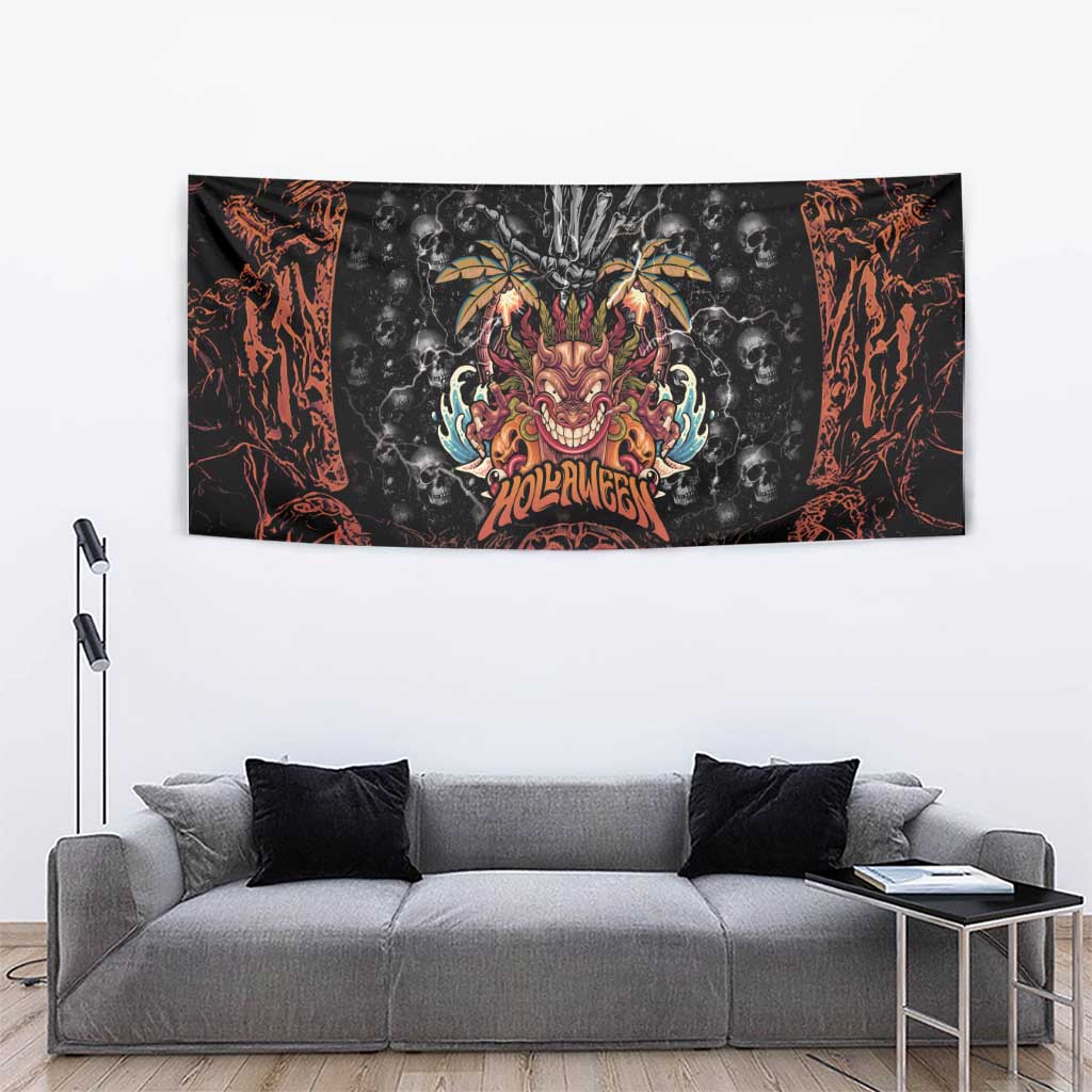 Aloha Halloween Tapestry Horror Tiki Heavy Metal Style - Polynesian Pride