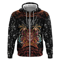 Aloha Halloween Zip Hoodie Horror Tiki Heavy Metal Style - Polynesian Pride