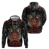 Aloha Halloween Zip Hoodie Horror Tiki Heavy Metal Style - Polynesian Pride