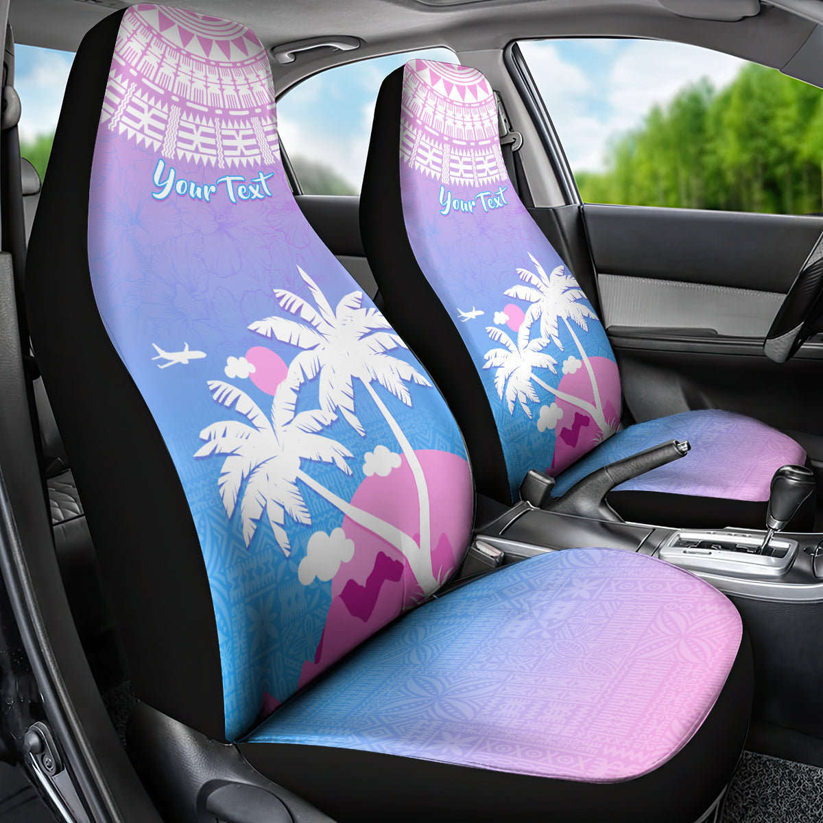 Personalised Fiji Your Paradise Festival Car Seat Cover With Fijian Masi Tapa Pattern LT05 - Polynesian Pride