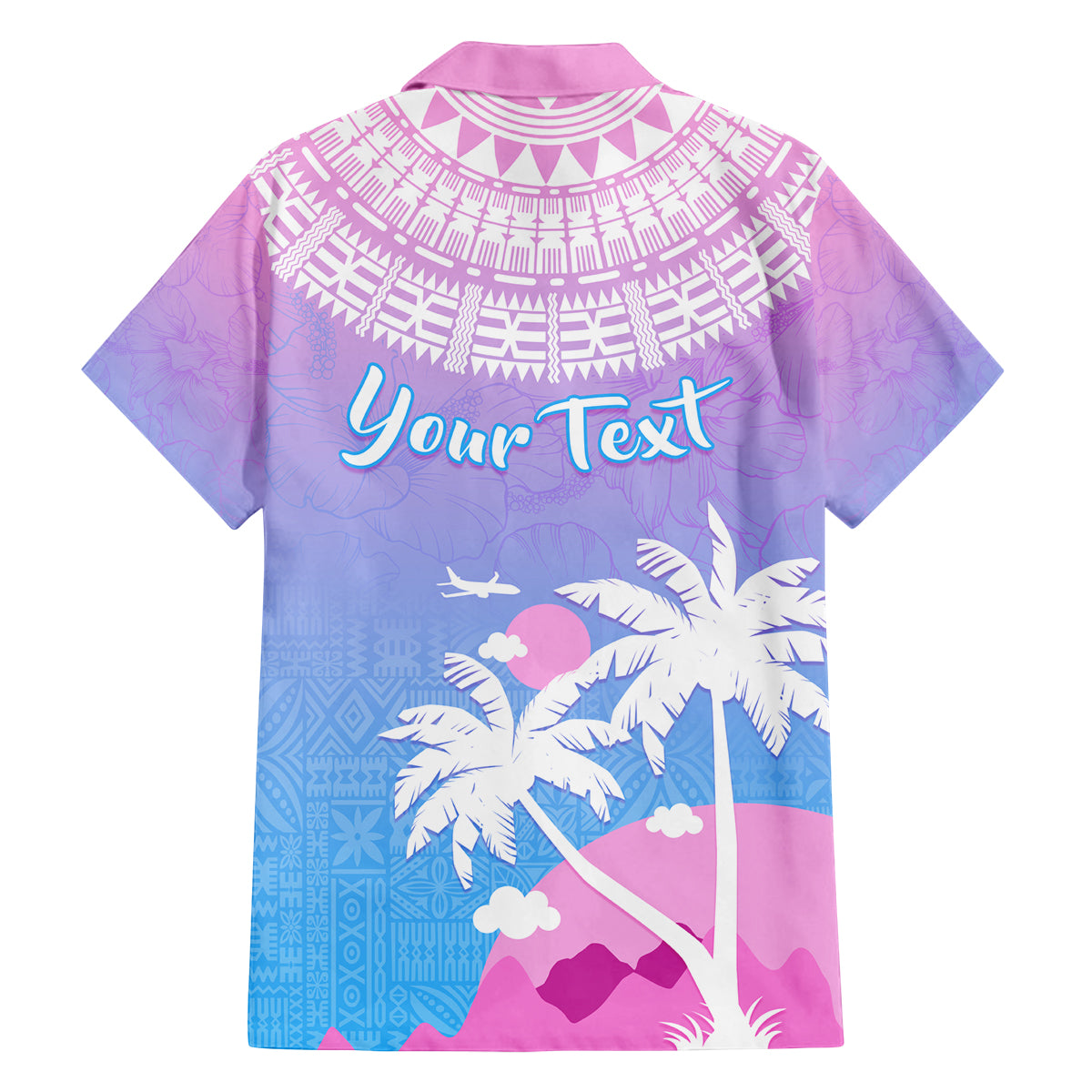 Personalised Fiji Your Paradise Festival Family Matching Off Shoulder Long Sleeve Dress and Hawaiian Shirt With Fijian Masi Tapa Pattern LT05 - Polynesian Pride