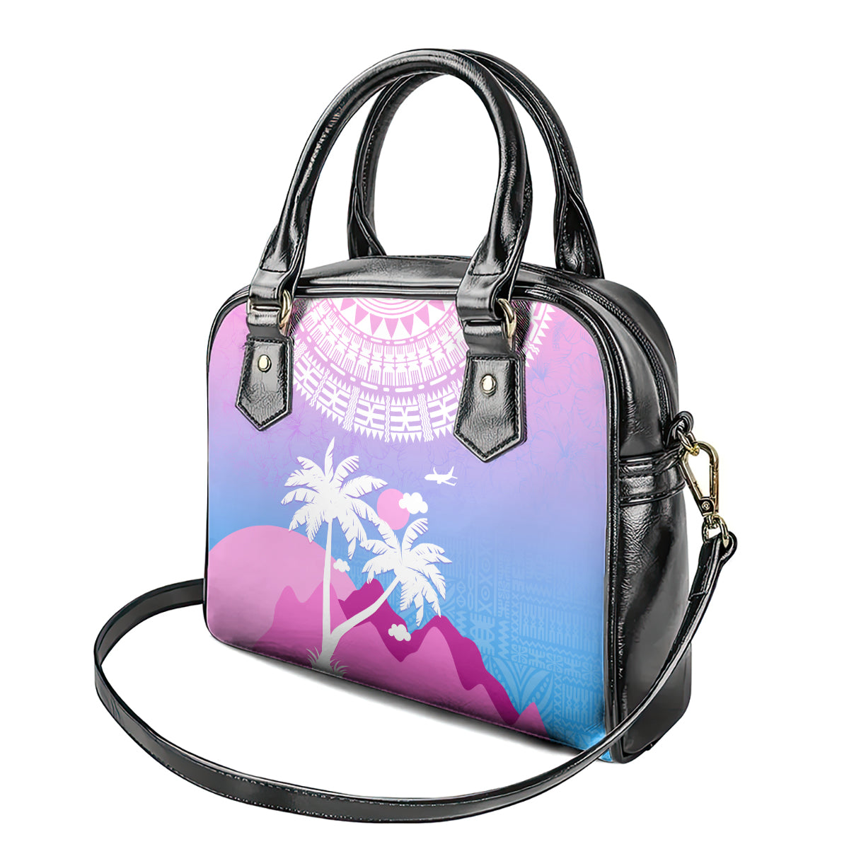 Fiji Your Paradise Festival Shoulder Handbag With Fijian Masi Tapa Pattern LT05 - Polynesian Pride