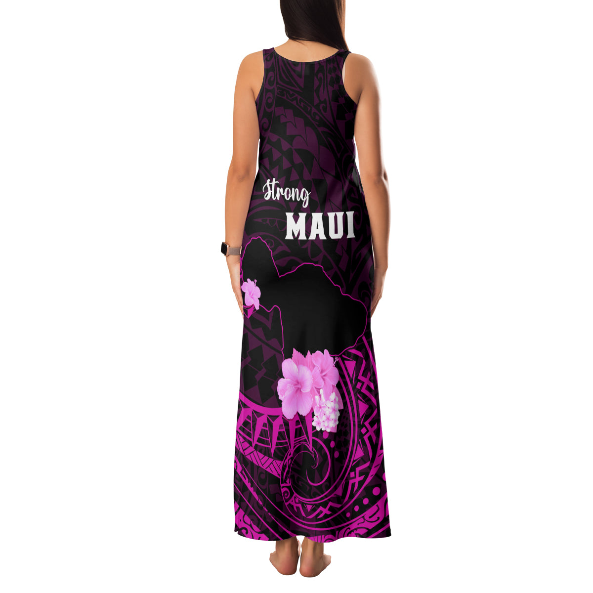 Hawaii Strong Maui Family Matching Tank Maxi Dress and Hawaiian Shirt Lahaina Is Not For Sale LT05 - Polynesian Pride