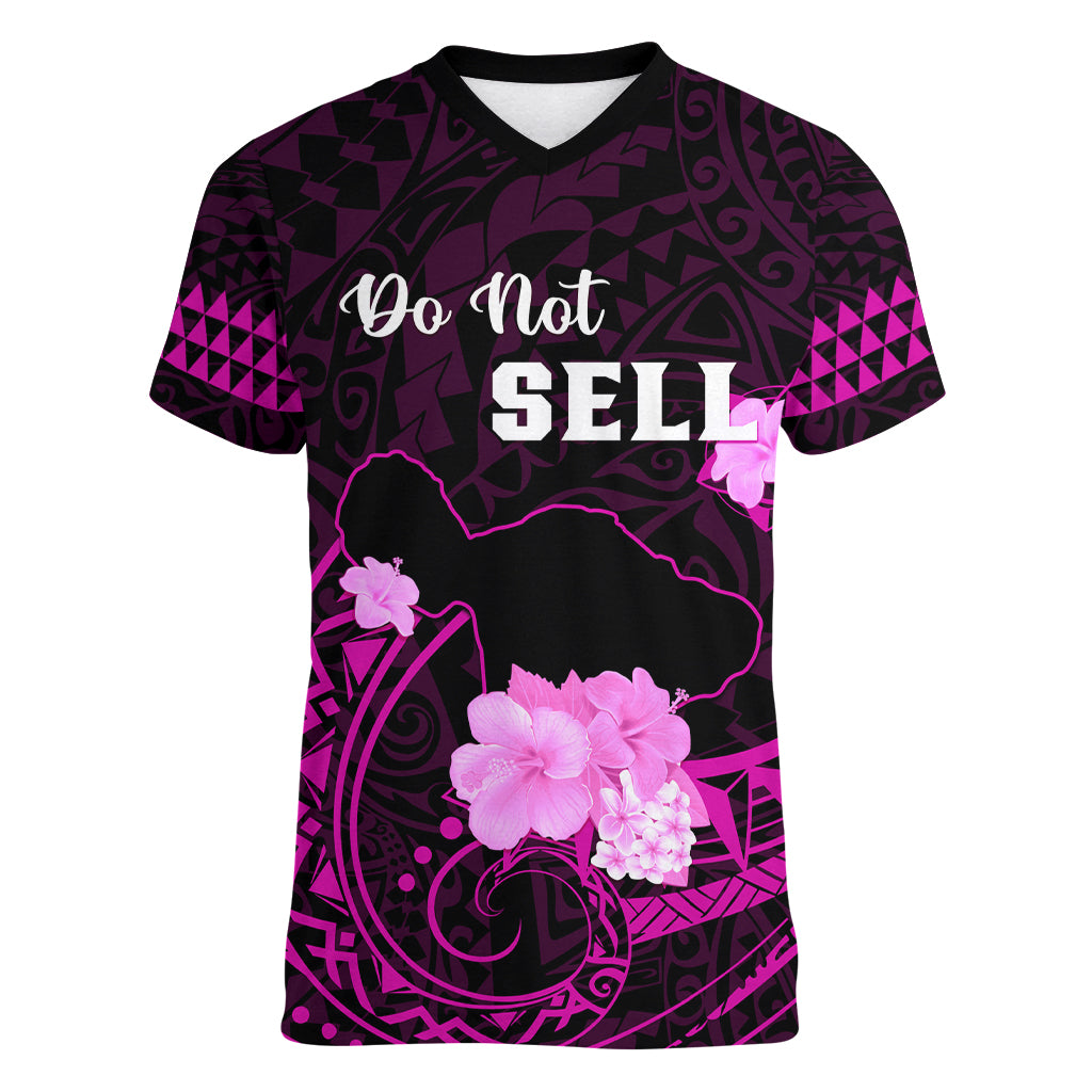 Hawaii Strong Maui Women V Neck T Shirt Lahaina Is Not For Sale LT05 Female Pink - Polynesian Pride
