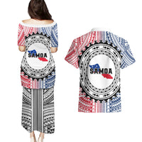 Samoa Black Saturday Couples Matching Puletasi Dress and Hawaiian Shirt Polynesian Tribal Simple Style LT05 - Polynesian Pride