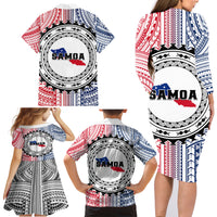 Samoa Black Saturday Family Matching Long Sleeve Bodycon Dress and Hawaiian Shirt Polynesian Tribal Simple Style LT05 - Polynesian Pride