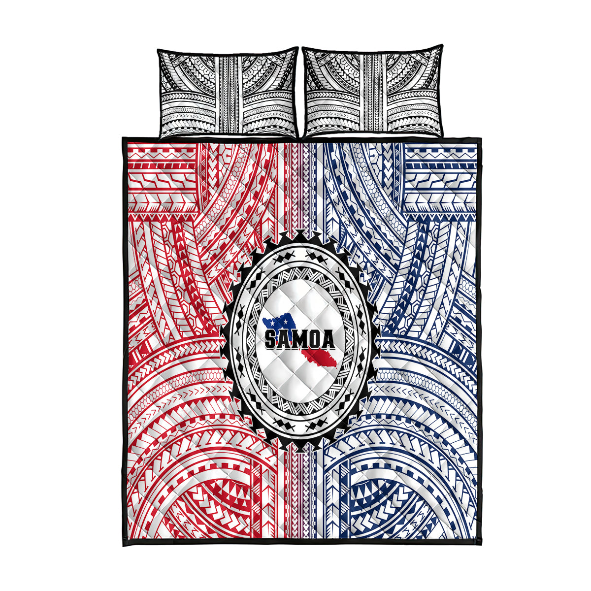 Samoa Black Saturday Quilt Bed Set Polynesian Tribal Simple Style LT05 White - Polynesian Pride