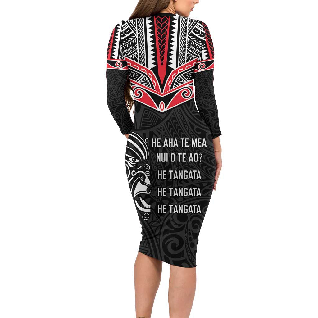 Aotearoa Toitu Te Tiriti Family Matching Long Sleeve Bodycon Dress and Hawaiian Shirt New Zealand Honour The Treaty