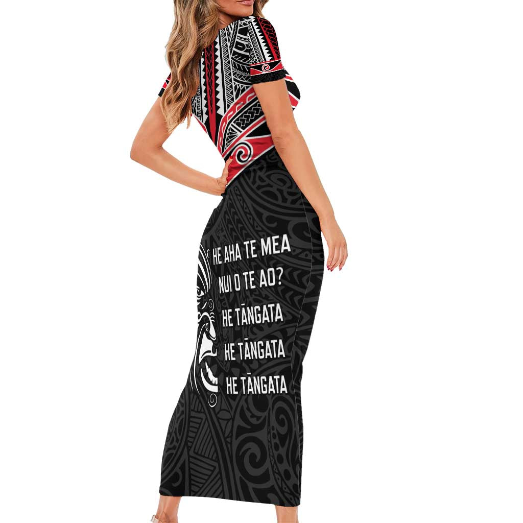 Aotearoa Toitu Te Tiriti Family Matching Short Sleeve Bodycon Dress and Hawaiian Shirt New Zealand Honour The Treaty