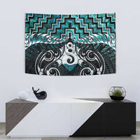 New Zealand Maori Tapestry Poutama Pikorua Turquoise Paua Shell LT05 - Polynesian Pride