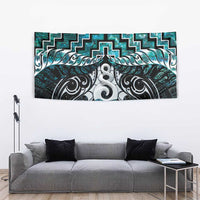 New Zealand Maori Tapestry Poutama Pikorua Turquoise Paua Shell LT05 - Polynesian Pride