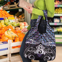 New Zealand Maori Grocery Bag Poutama Pikorua Purple Paua Shell