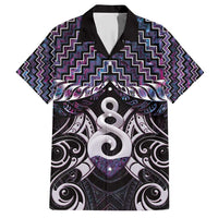 New Zealand Maori Hawaiian Shirt Poutama Pikorua Purple Paua Shell