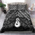 New Zealand Maori Bedding Set Poutama Manaia Black Paua Shell