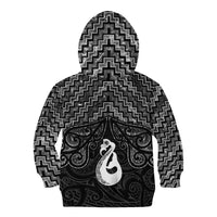 New Zealand Maori Kid Hoodie Poutama Manaia Black Paua Shell LT05 - Polynesian Pride