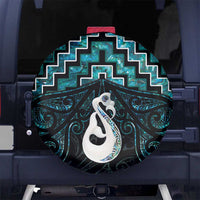 New Zealand Maori Spare Tire Cover Poutama Manaia Turquoise Paua Shell LT05 - Polynesian Pride