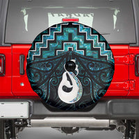 New Zealand Maori Spare Tire Cover Poutama Manaia Turquoise Paua Shell LT05 - Polynesian Pride