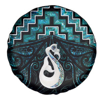New Zealand Maori Spare Tire Cover Poutama Manaia Turquoise Paua Shell LT05 - Polynesian Pride