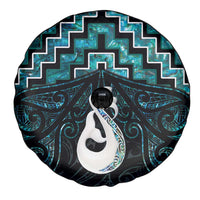 New Zealand Maori Spare Tire Cover Poutama Manaia Turquoise Paua Shell LT05 - Polynesian Pride