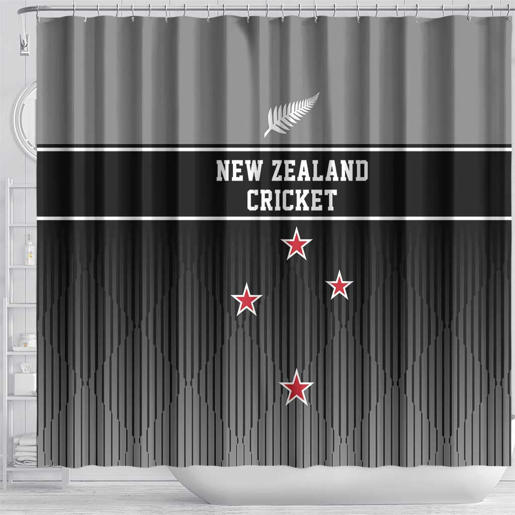 New Zealand Cricket Shower Curtain Black Cap Unbeatable