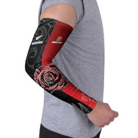 New Zealand And England Rugby Custom Arm Sleeves Red Rose Mix Maori Pattern LT05 - Polynesian Pride