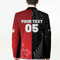 New Zealand And England Rugby Custom Blazer Red Rose Mix Maori Pattern LT05 - Polynesian Pride