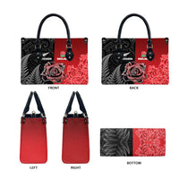 New Zealand And England Rugby Leather Bag Red Rose Mix Maori Pattern LT05 - Polynesian Pride