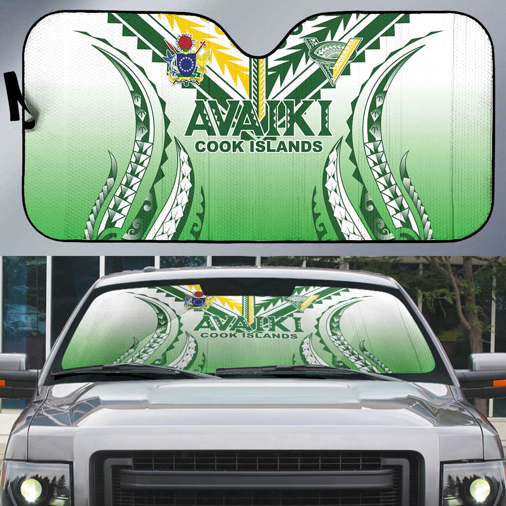 Cook Islands Avaiki Rugby Auto Sun Shade Go Champions LT05 Green - Polynesian Pride