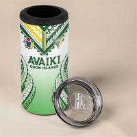 Custom Cook Islands Avaiki Rugby 4 in 1 Can Cooler Tumbler Go Champions LT05 - Polynesian Pride