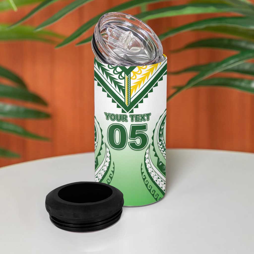 Custom Cook Islands Avaiki Rugby 4 in 1 Can Cooler Tumbler Go Champions LT05 - Polynesian Pride