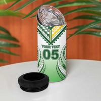 Custom Cook Islands Avaiki Rugby 4 in 1 Can Cooler Tumbler Go Champions LT05 - Polynesian Pride