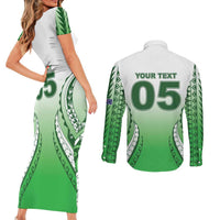Custom Cook Islands Avaiki Rugby Couples Matching Short Sleeve Bodycon Dress and Long Sleeve Button Shirt Go Champions - Polynesian Pride