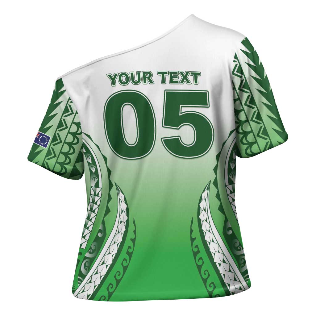 Custom Cook Islands Avaiki Rugby Cross Shoulder Shirt Go Champions LT05 - Polynesian Pride