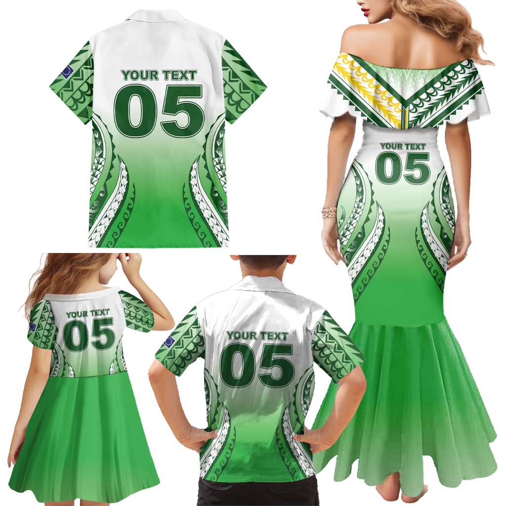 Custom Cook Islands Avaiki Rugby Family Matching Mermaid Dress and Hawaiian Shirt Go Champions - Polynesian Pride