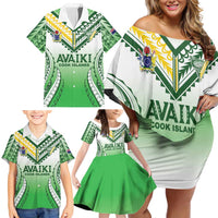 Custom Cook Islands Avaiki Rugby Family Matching Off Shoulder Short Dress and Hawaiian Shirt Go Champions - Polynesian Pride