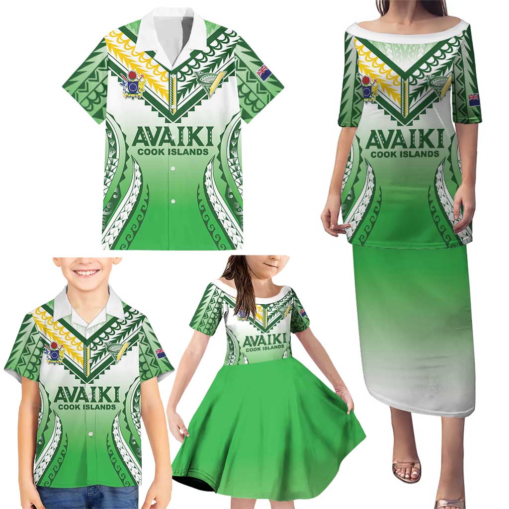 Custom Cook Islands Avaiki Rugby Family Matching Puletasi and Hawaiian Shirt Go Champions LT05 - Polynesian Pride