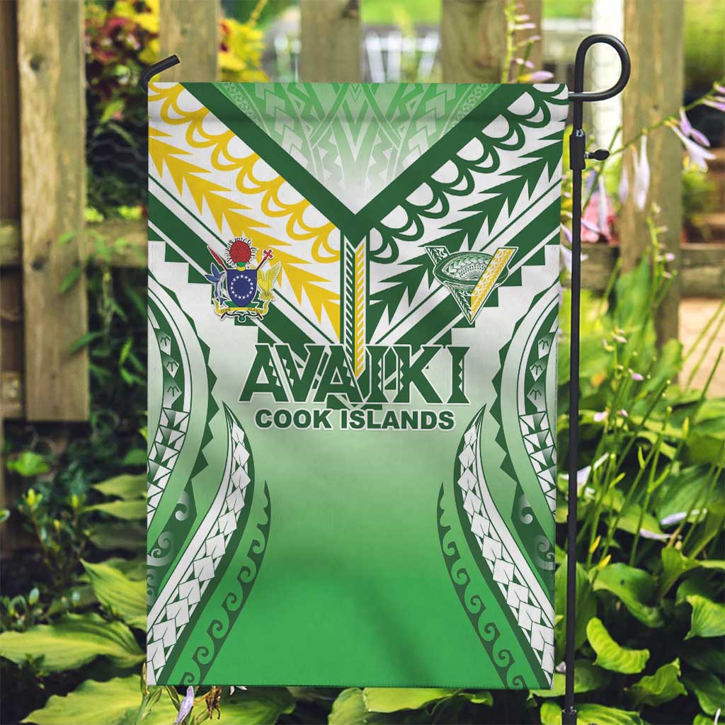 Cook Islands Avaiki Rugby Garden Flag Go Champions LT05 Garden Flag Green - Polynesian Pride