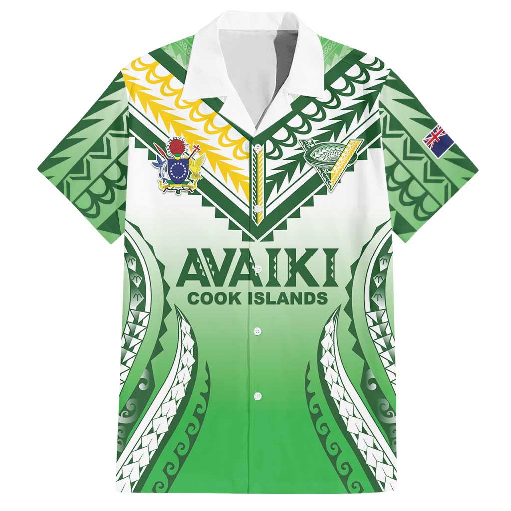 Custom Cook Islands Avaiki Rugby Hawaiian Shirt Go Champions LT05 Green - Polynesian Pride