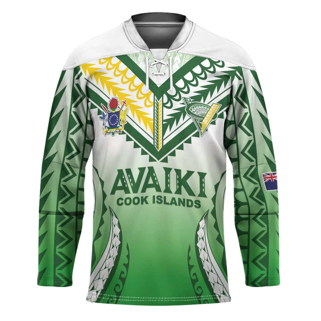 Custom Cook Islands Avaiki Rugby Hockey Jersey Go Champions LT05 Unisex Green - Polynesian Pride