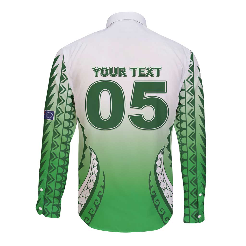Custom Cook Islands Avaiki Rugby Long Sleeve Button Shirt Go Champions LT05 - Polynesian Pride