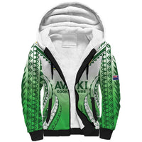 Custom Cook Islands Avaiki Rugby Sherpa Hoodie Go Champions LT05 Unisex Green - Polynesian Pride