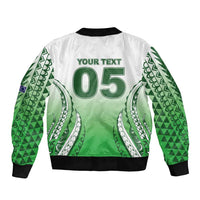 Custom Cook Islands Avaiki Rugby Sleeve Zip Bomber Jacket Go Champions LT05 - Polynesian Pride