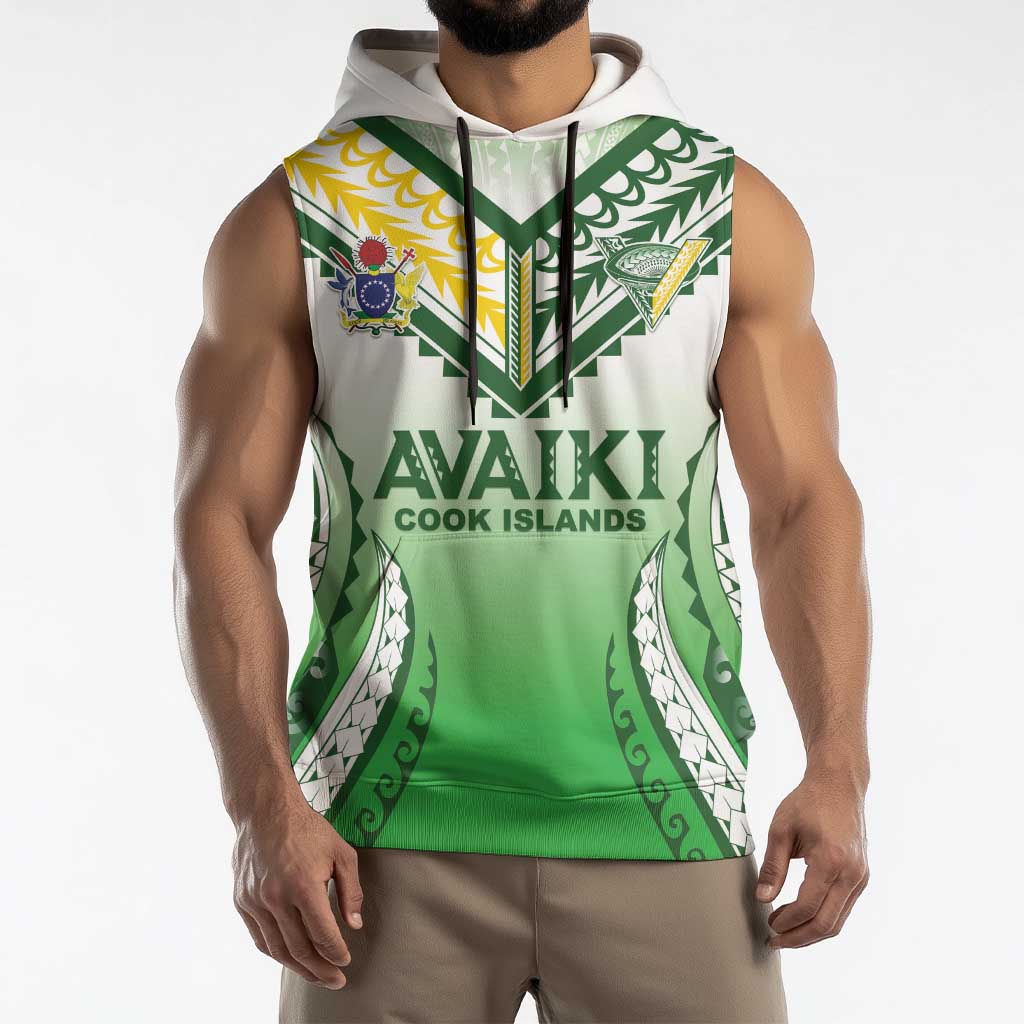 Custom Cook Islands Avaiki Rugby Sleeveless Hoodie Go Champions LT05 - Polynesian Pride