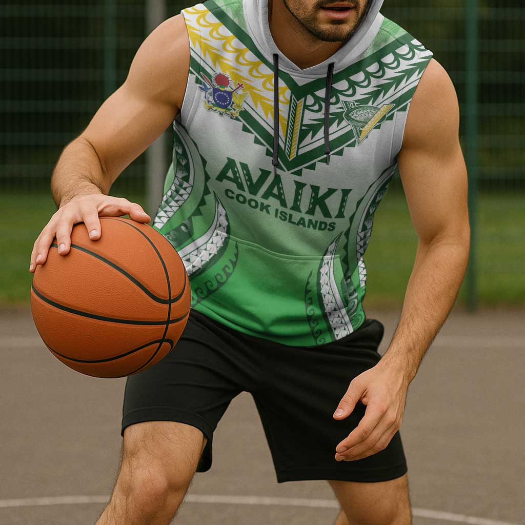 Custom Cook Islands Avaiki Rugby Sleeveless Hoodie Go Champions LT05 - Polynesian Pride