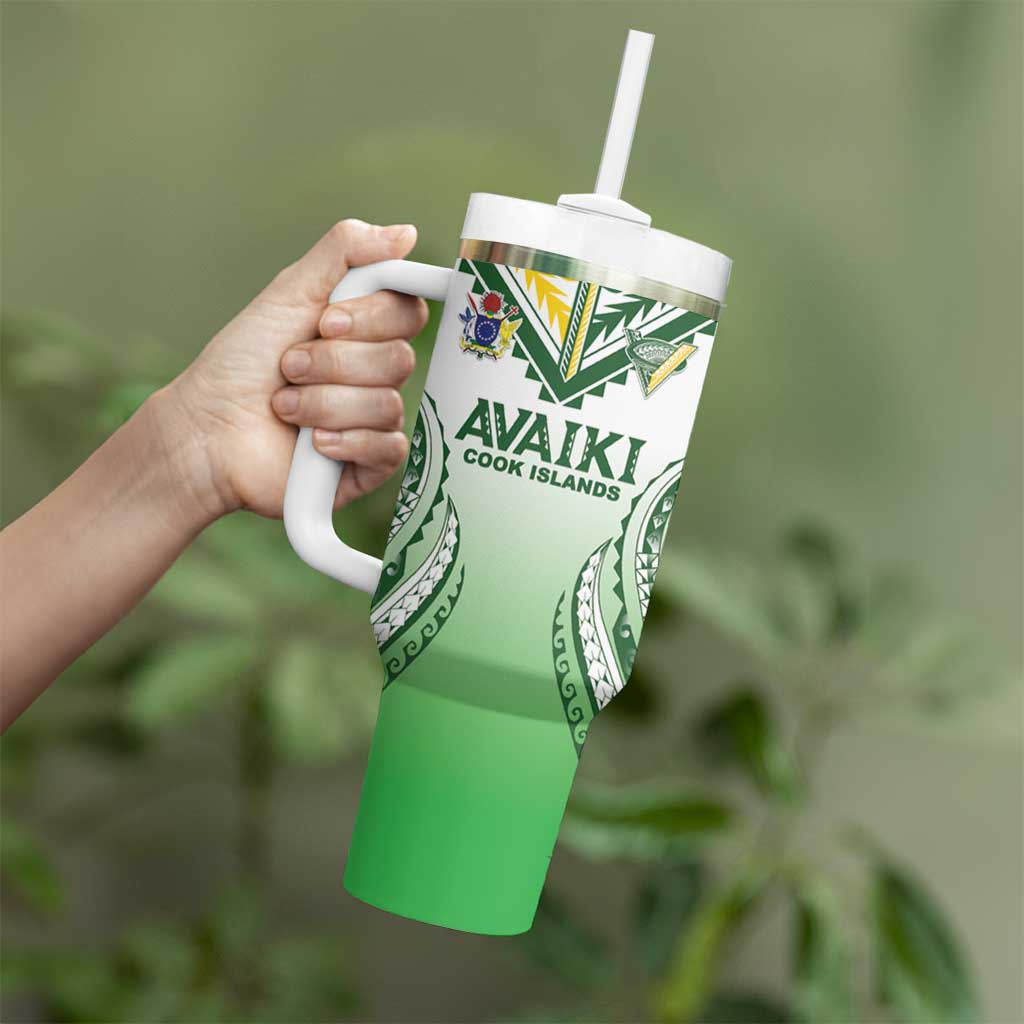 Custom Cook Islands Avaiki Rugby Tumbler With Handle Go Champions LT05 - Polynesian Pride