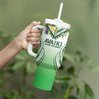Custom Cook Islands Avaiki Rugby Tumbler With Handle Go Champions LT05 - Polynesian Pride