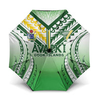 Cook Islands Avaiki Rugby Umbrella Go Champions LT05 One Size Folded 11.42 inch Opened Diameter 37.4 inch Green - Polynesian Pride
